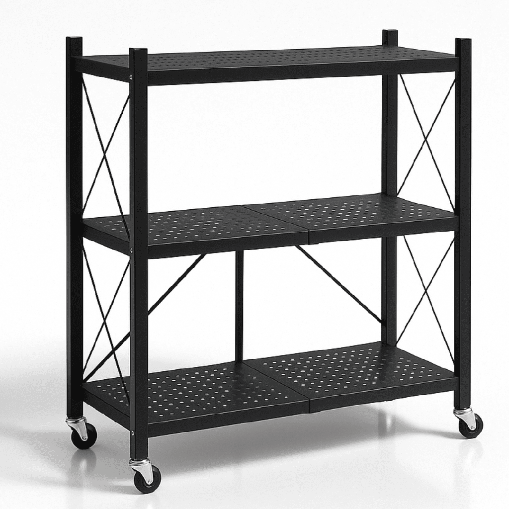Estanteria Plegable Metalica Con Ruedas 3 Niveles